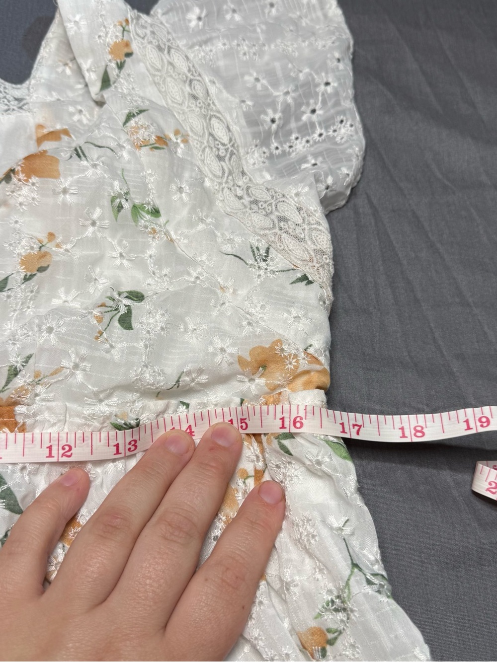 Altar'd State White Floral Eyelet Dress with Yellow and Green Accents - Picture 4 of 5